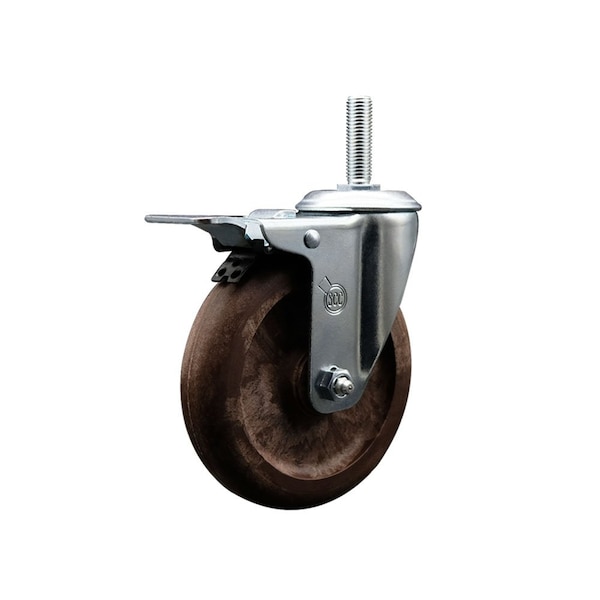 5 Inch High Temp Glass Filled Nylon 34 Inch Stem Caster with Total Lock Brake SCC